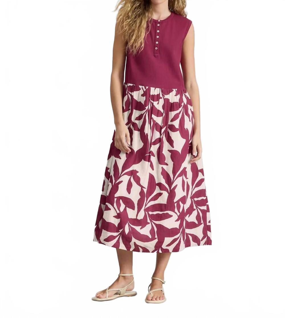 NEW WHITE STUFF shay jersey mix dress in pink multi
